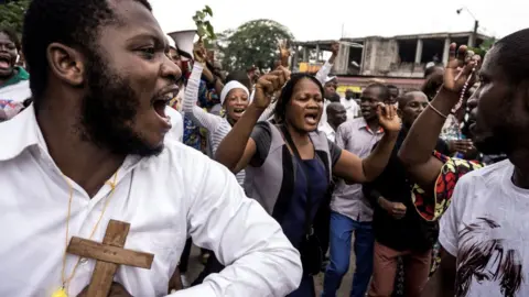 AFP/Getty Congolese demonstrate against President Kabila