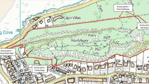 North Somerset Council Map image of the iron-age hill fort site