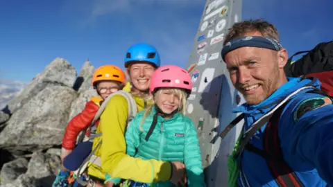 Leo Houlding The Houlding family on the summit of Piz Badile