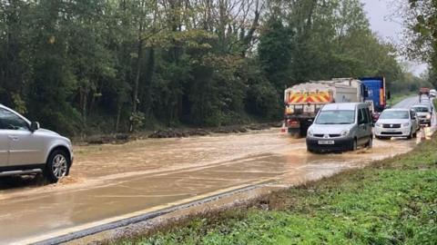 Flooding on the A47 at Honingham