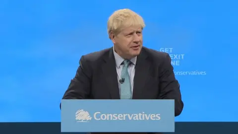 BBC Boris Johnson speaks at the Conservative's 2019 conference