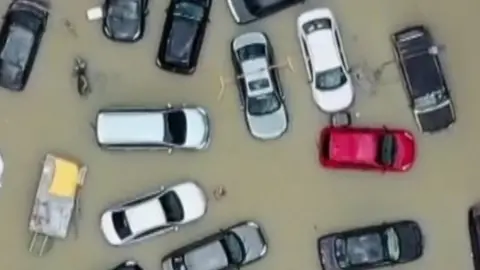 Cars in floodwater in Malaysia