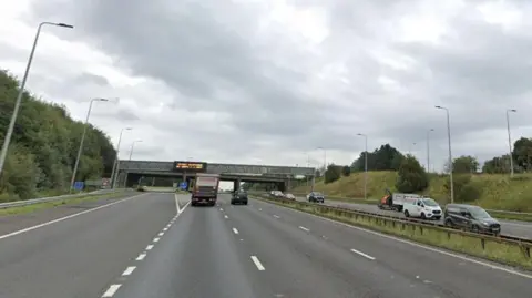 The M62 slip road exit