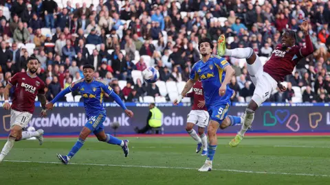 Axel Disasi equalises for West Ham against Leeds in stoppage time