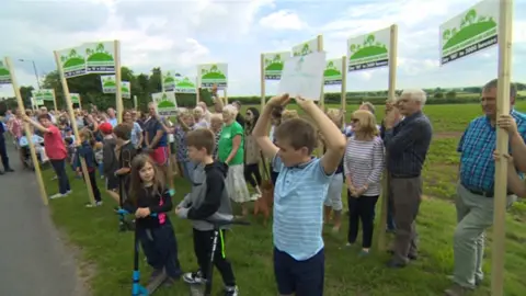 BBC Protesters at village