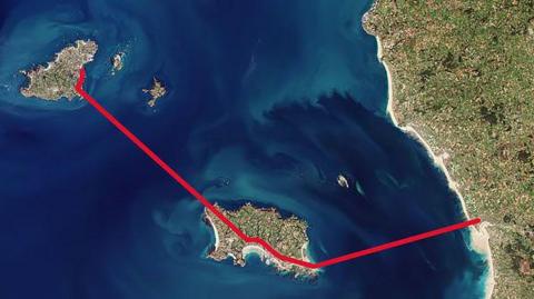 A satelite picture showing the path of the potential tunnel 