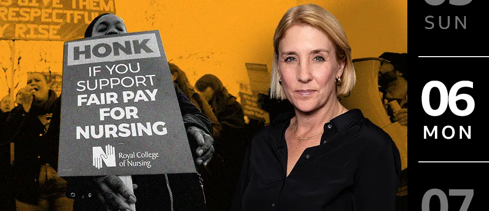 Getty Images/BBC Striking nurse and Zoe Conway composite image