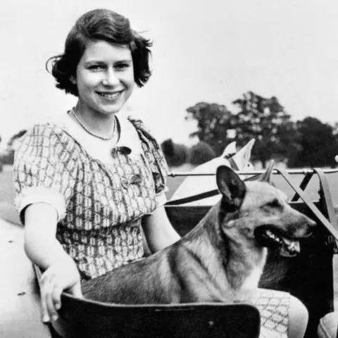 PA Media Princess Elizabeth in the garden of her wartime country residence at Windsor