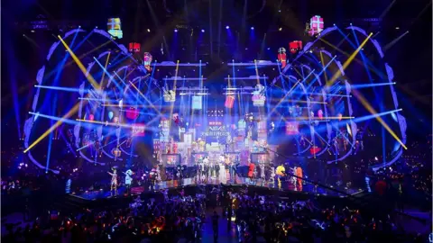 AFP/Getty A general view of the 2018 Tmall 11:11 Global Shopping Festival gala in Shanghai