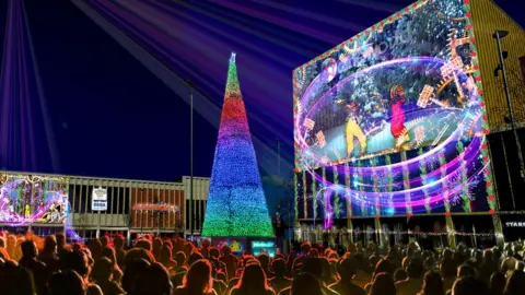 Barnsley Council Lights in Barnsley town centre