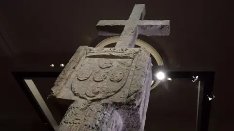 AFP/Getty The Stone Cross on display in a Berlin museum