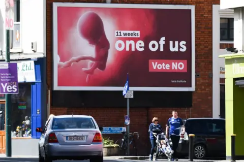 Getty Images A billboard urging a No vote in the forthcoming abortion referendum