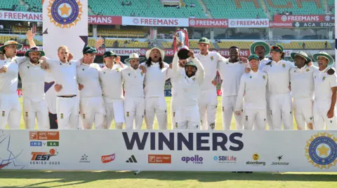 South Africa with the Test series trophy