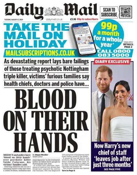 Daily Mails headline: Blood on their hands