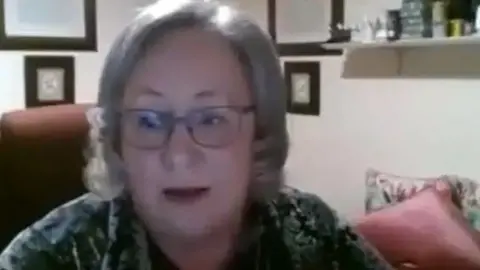 YouTube An image of Jackie Weaver from a Zoom parish council meeting in early 2021