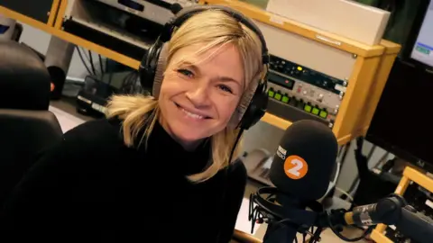 BBC Zoe Ball in the BBC Radio 2 studios in 2019