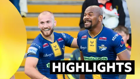Leeds' Maika Sivo celebrates with Jarrod O'Connor