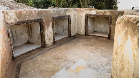 National Trust An artillery storage area at the No.3 Gun Emplacement at Fan Bay Battery.