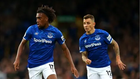 Getty Images Alex Iwobi of Everton during the Premier League match between Everton FC and Manchester City at Goodison Park on September 28