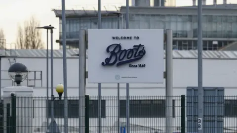 Getty Images Sign at entrance of Nottingham Boots site