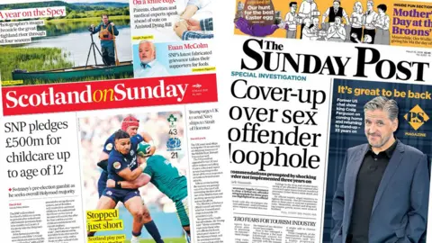 Front pages of Scotland on Sunday and the Sunday Post