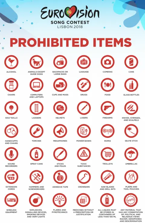 Eurovision Song Contest A list of banned items