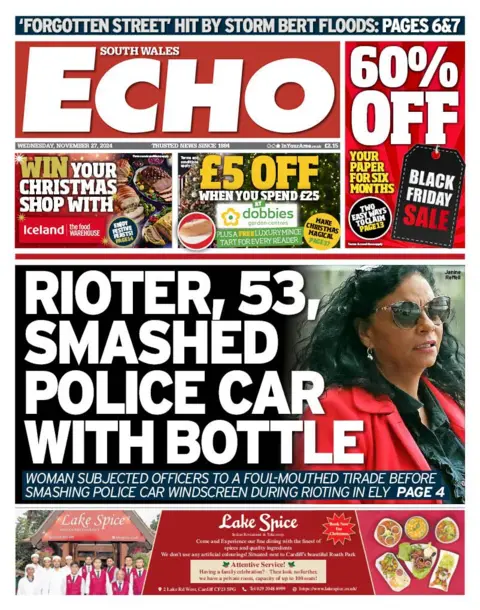 South Wales Echo Front page of the South Wales Echo 