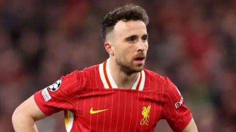 Diogo Jota playing for Liverpool