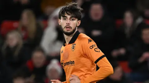 Finley Burns on the pitch during a match for Hull 