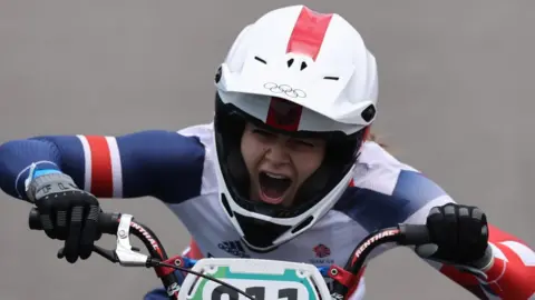 Reuters Beth Shriever during her Olympic winning race