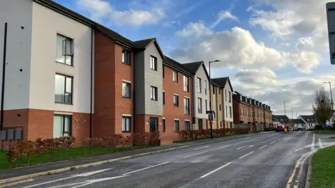 BBC/Chloe Aslett A line of newbuild properties