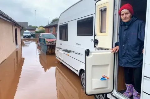 Mary Hyman A woman has been forced to live in a caravan