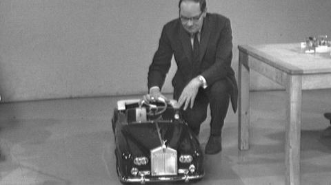 Cliff Michelmore with toy car
