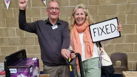 Maidstone Borough Council People celebrating at Maidstone's repair cafe