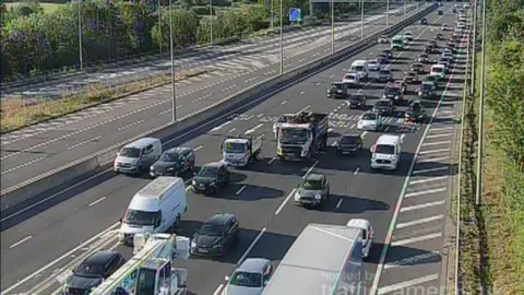 Traffic stationary on a motorway