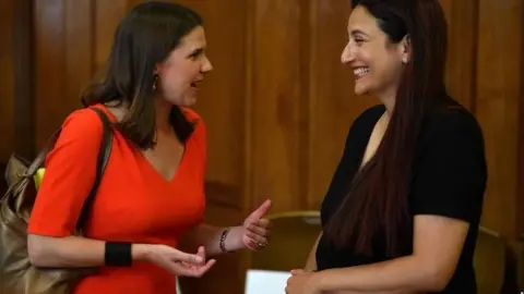 AFP Luciana Berger with Lib Dem leader Jo Swinson