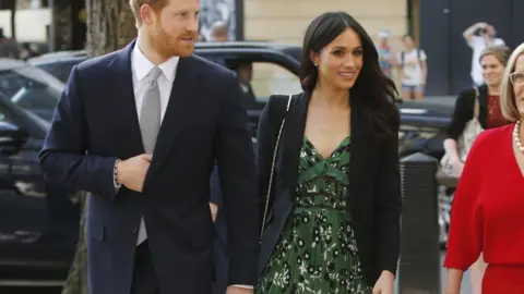 Getty Images Meghan's £300 green dress from Self Portrait