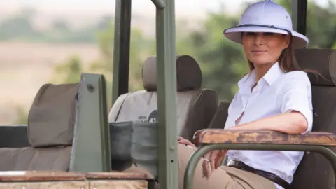 AFP Melania Trump in a pith helmet