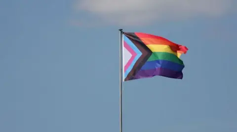 A Progress Pride Flag is seen on Day Five of the cinch Championships at The Queen's Club on June 23, 2023 in London, England