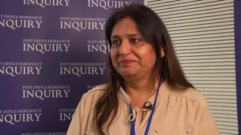 BBC News Former sub-postmistress Seema Misra at the Post Office inquiry  