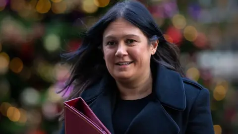 Getty Images Lisa Nandy, Britain's Secretary of State for Culture, Media and Sport, leaves after attending the weekly Cabinet meeting in 10 Downing Street on December 3, 2024 in London, England
