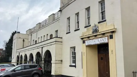 The facade of the Racecourse pavilion