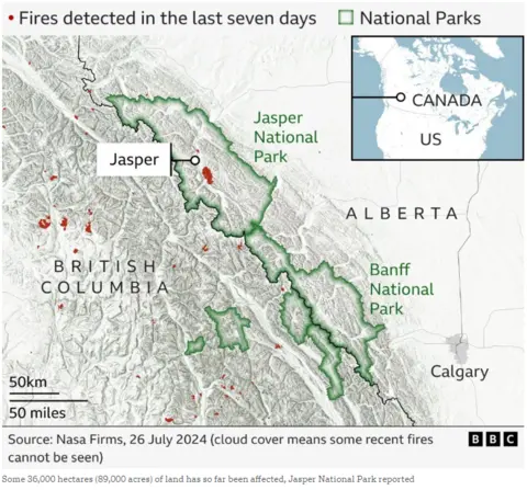 Jasper Fires Map 