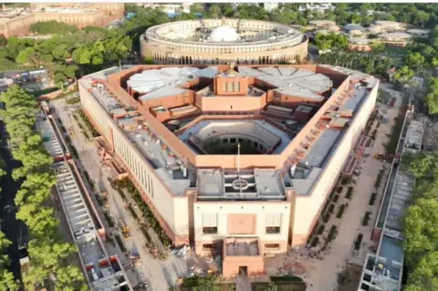 Reuters The new parliament building in Delhi has a 880-seat capacity