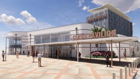Southend-on-Sea Council Artists impression of what the improved Cliffs Pavilion will look like 