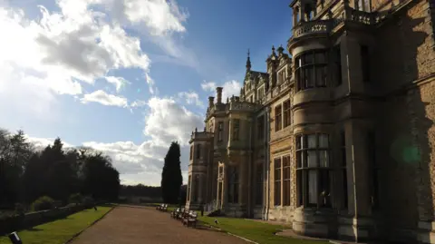 PA Outside of Thoresby Hall, an ornate stately home set in parkland