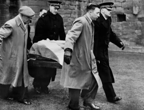 PA Media The Stone of Destiny being removed from Abroath Abbey