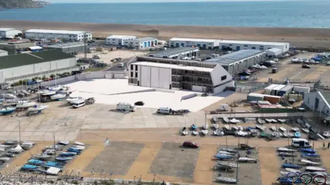 Dorset Council Computer Generated Image of the building in a boat yard