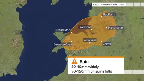 Graphic of the amber warning