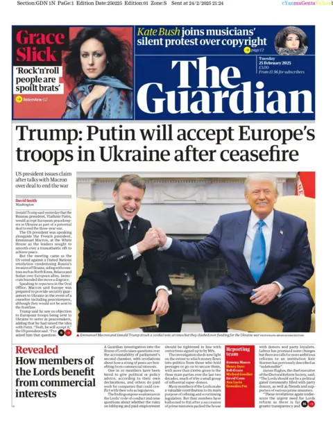 Guardian front page